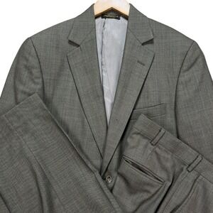 Hardwick Clothes Mens Two Piece Suit Olive Grey 41R‎ Jacket 34x29 Pants USA Made